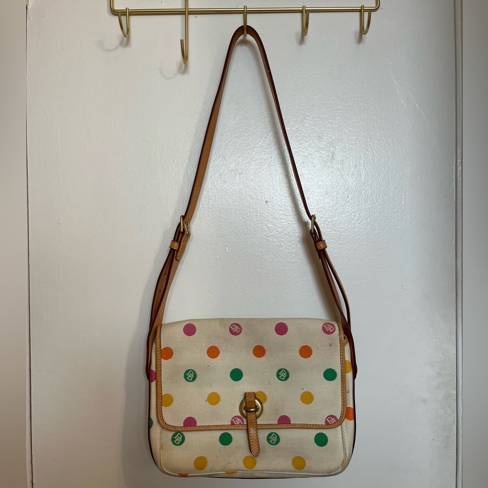 Vintage Dooney and Bourke Multi Colored Polka Dot Purse